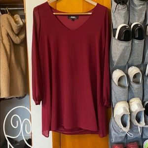 Lulu’s Maroon Long Sleeve Dress
